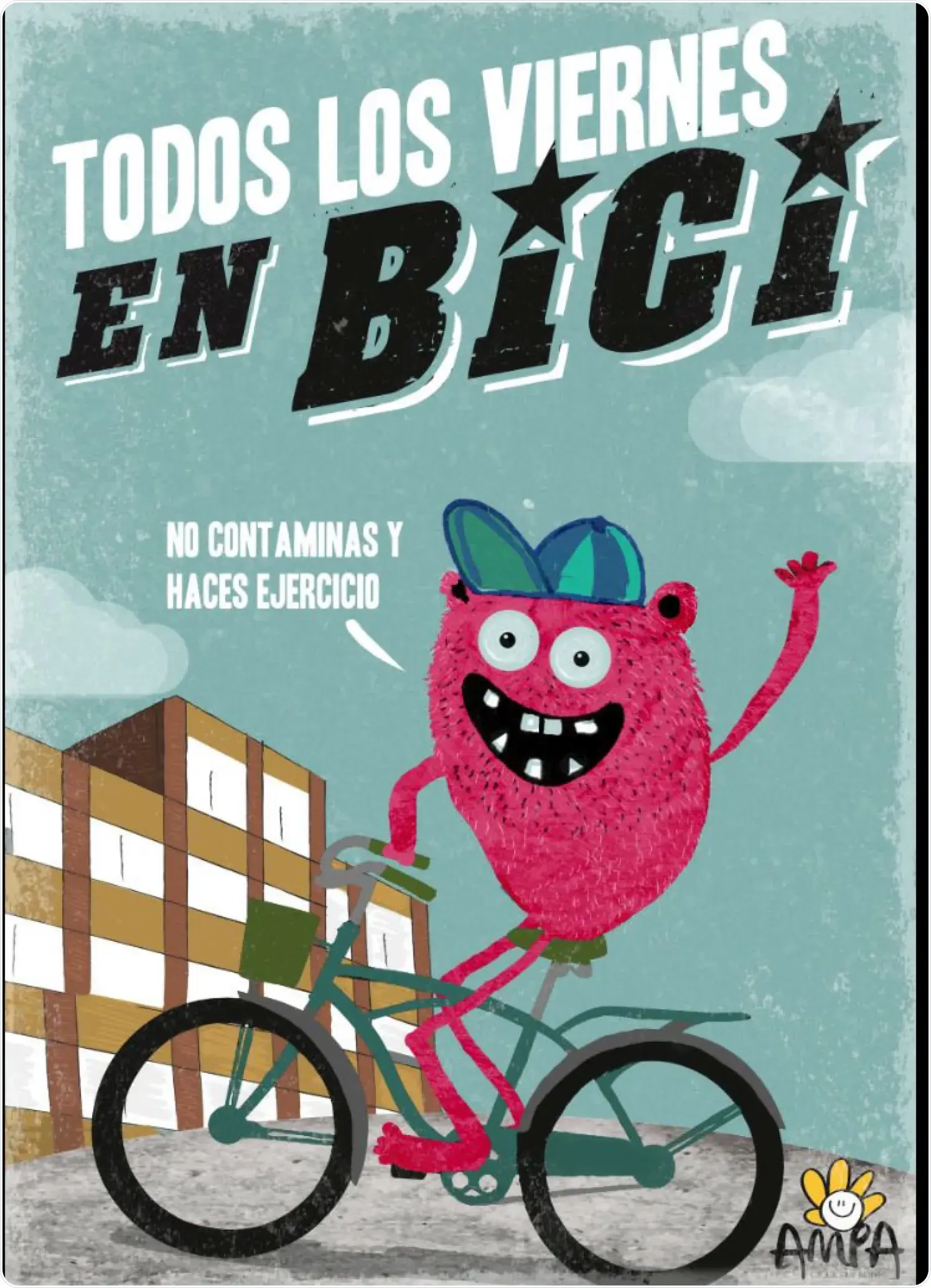 Niños y padres en el bicibús